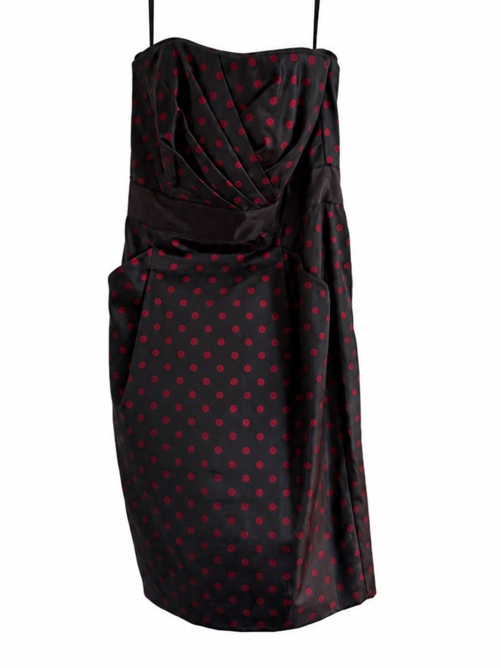 White House Black Market Red and Black Polka Dot Dress